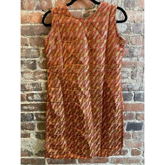 Beaded Ethnic Tunic Top Burnt Orange/Red/Gold Sleeveless V-Neck Women’s Size 38 - Picture 7 of 11